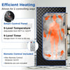 Portable steam sauna with 3L steam generator, adjustable temperature, and remote control for home relaxation.