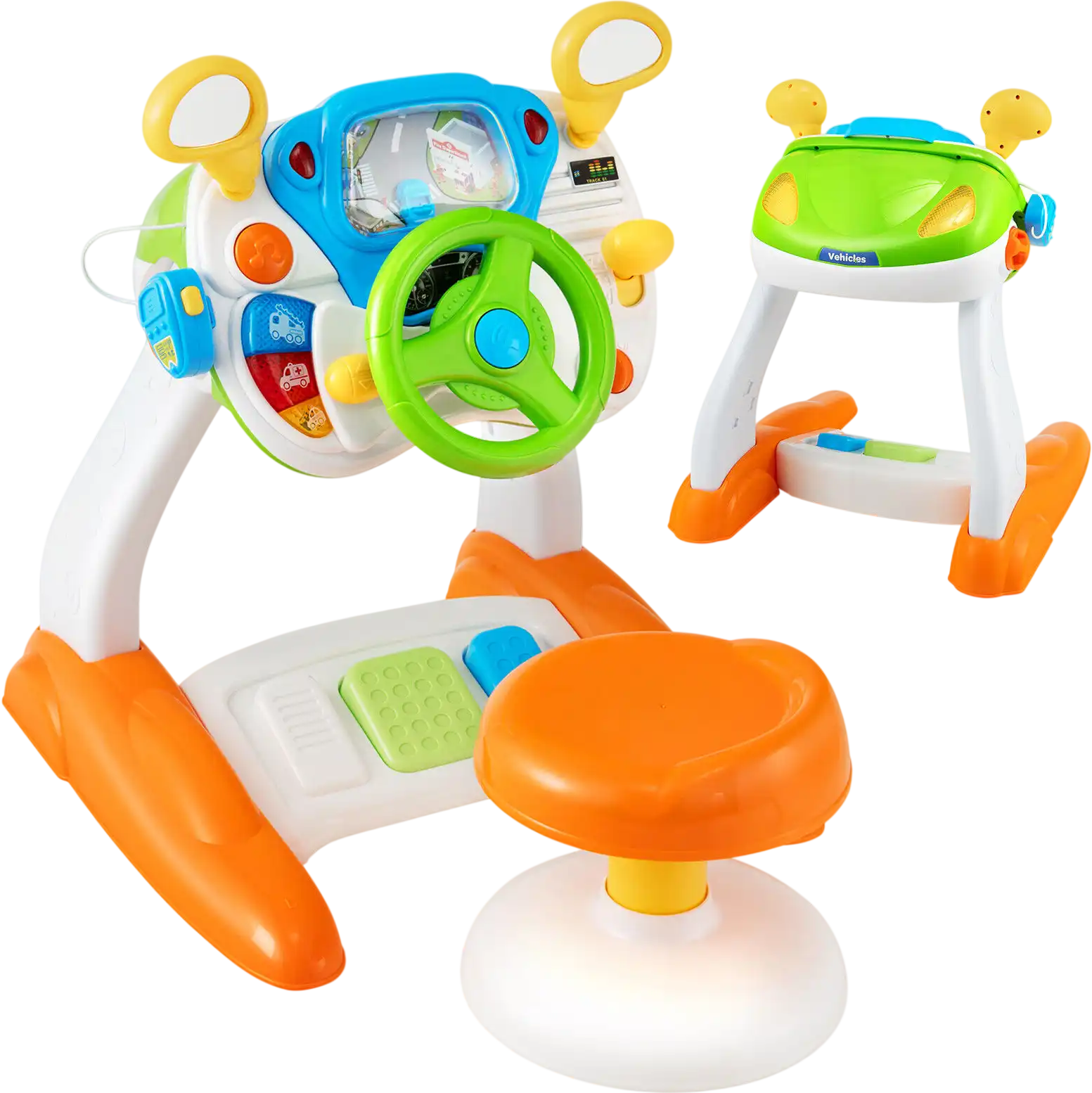 Costway Kids Steering Wheel Pretend Play Toy Set Lights Sounds 65394178 New