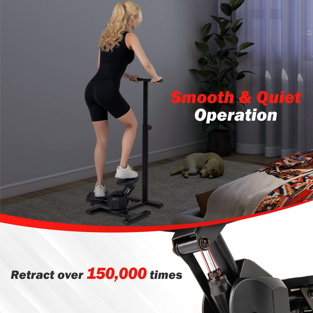 Twist stair stepper with adjustable handlebar and LCD display, designed for smooth, quiet workouts at home or office.
