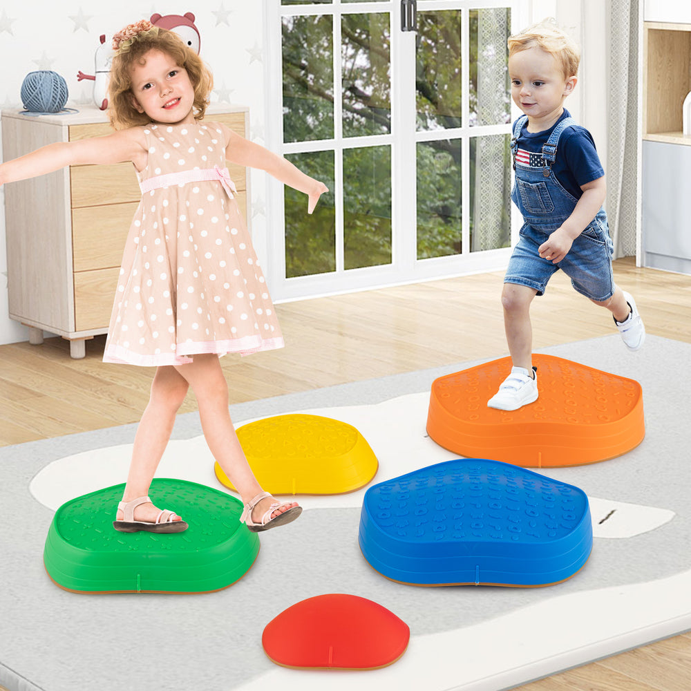 Stepping Stones for Kids 5 PCS Non-Slip Balance Stones with Storage Bag-Multicolor - Gallery View 1 of 10