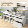 Storage cabinet in white featuring 2 drawers and 4 cubes, ideal for entryway or living room organization.