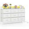 Storage organizer in white featuring 9 fabric drawers and LED lights, ideal for bedroom storage and decor.