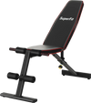 Adjustable weight bench with 8 back positions, sturdy metal frame, and soft cushions for full body workouts.