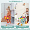 Children using a shopping basket and cart from the Supermarket Playset for Kids, promoting role-play and social skills.