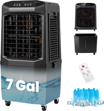 Costway 1800 CFM Evaporative Air Cooler Swamp Cooler 7 Gal Detachable Water Tank 51833451 New