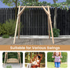 Heavy duty wooden swing frame with reinforced bars, suitable for various swings in backyard or garden settings.