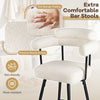 Extra comfortable swivel bar stool set with premium boucle cover, soft padding, and curved back for kitchen or bar use.