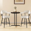 Swivel Bar Stool Set of 2 Counter Height Chairs with Curved Back and Arms-White - Gallery View 1 of 9