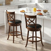 Swivel Bar Stools Set of 2 with High Backrest and Wood Frame-29 Inches - Gallery View 1 of 8
