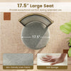 Top view of a swivel bar stool featuring a 17.5" large seat with soft sponge and skin-friendly linen fabric for comfort.