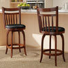 Swivel Bar Stools Set of 2 Counter Height Faux Leather Upholstered Barstools-24 Inches - Gallery View 1 of 12