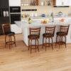 Swivel bar stools set of 2 with faux leather upholstery, 24-inch height, perfect for kitchen island seating.