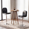 Black swivel bar stools set of 2 with adjustable height and metal base, perfect for kitchens and dining areas.