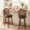Swivel Bar Stools Set of 2 with Backrest and Wood Frame-25 Inches - Gallery View 1 of 8