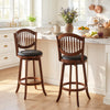 Swivel Bar Stools Set of 2 with Backrest and Wood Frame-30 Inches - Gallery View 1 of 8