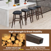Swivel bar stools set of 2 with padded contoured seats and rubber wood legs, perfect for kitchens and dining rooms.