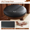 Large 16.5" swivel seat in skin-friendly PVC leather with soft sponges, ideal for kitchen island comfort.