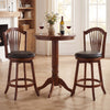 Swivel bar stools with backrests and wood frame, 24-inch height, ideal for kitchen island or dining room seating.