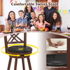 360° swivel upholstered barstool with soft cushion and backrest, perfect for home bar or kitchen gatherings.