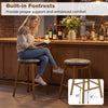 Backless swivel counter height barstools with solid wood legs and built-in footrests, ideal for kitchen islands and.