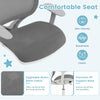 Close-up of the gray swivel mesh children's computer chair featuring breathable fabric and adjustable height for.