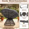 Swivel Papasan chair with thick grey cushion, featuring sturdy metal construction and adjustable foot pads for.