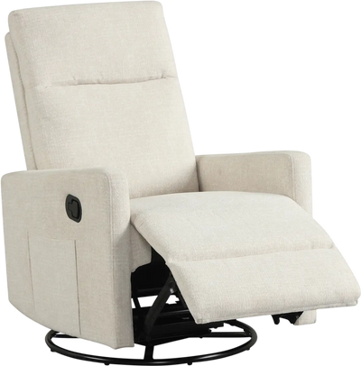 Costway Swivel Rocking Nursery Recliner Armchair 360° Cushioned Back 20287772 New