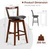 Swivel upholstered PU leather stool with backrest, cushioned seat, ideal for kitchen or bar use, 30.5 inches tall.