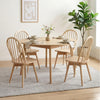 Swivel Windsor Dining Chairs Set of 4 with Solid Rubber Wood Frame-Natural - Gallery View 1 of 8