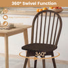Swivel Windsor dining chair with solid rubber wood frame in walnut, featuring smooth rotation and a spacious seat for.