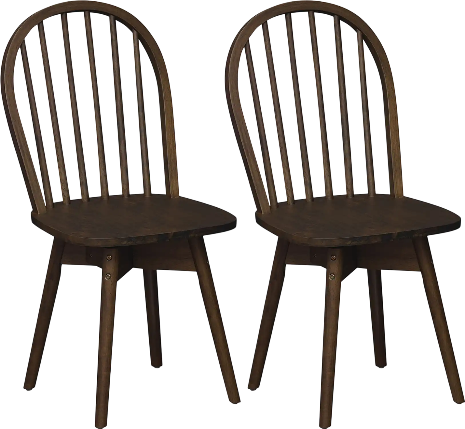 Costway Swivel Windsor Dining Chairs Set of 2 Solid Rubber Wood 72137055 New