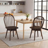Swivel Windsor Dining Chairs Set of 2 with Solid Rubber Wood Frame-Walnut - Gallery View 1 of 9