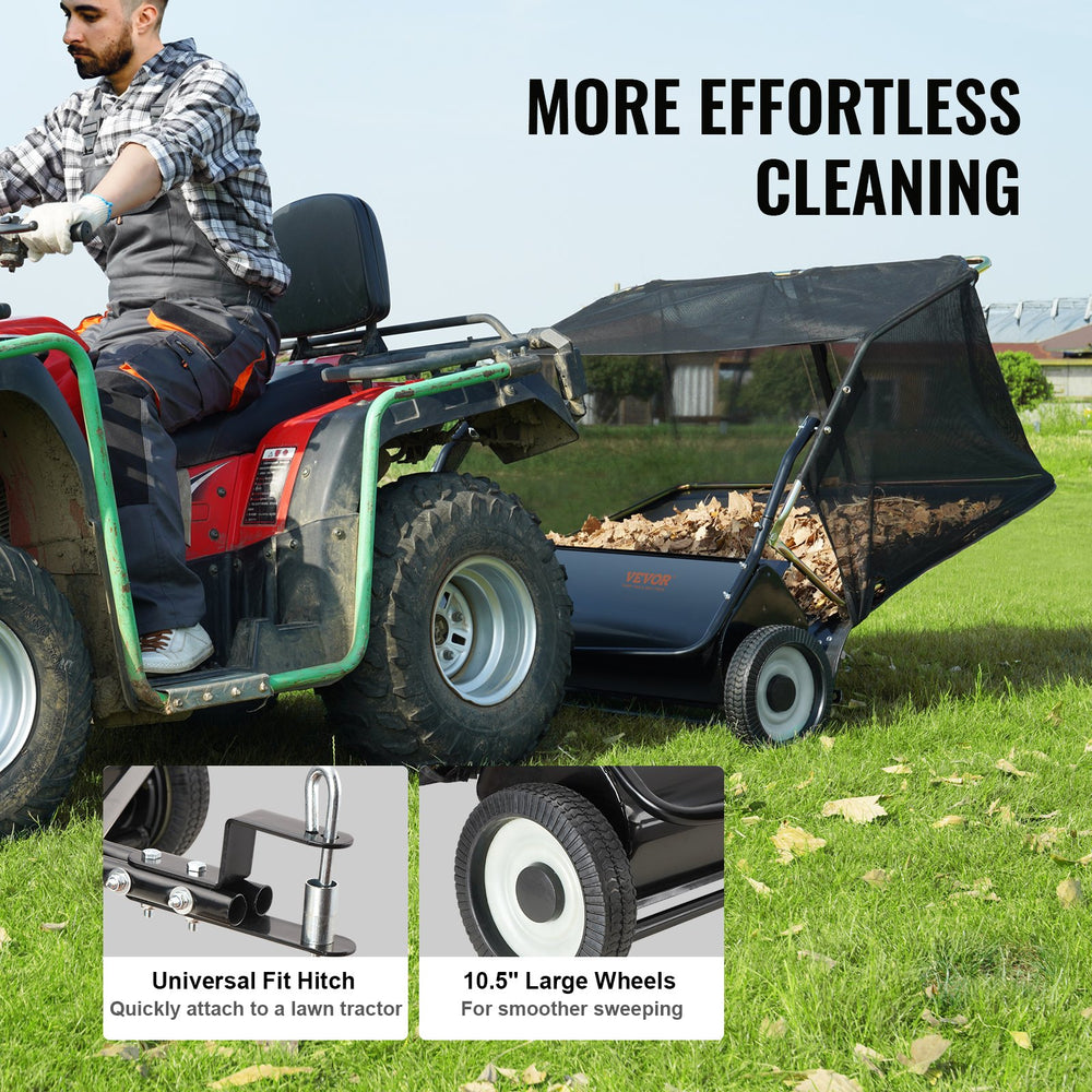 Vevor Lawn Sweeper 48.5" 26 Cu. Ft. Tow Behind Sweeper Heavy Duty New