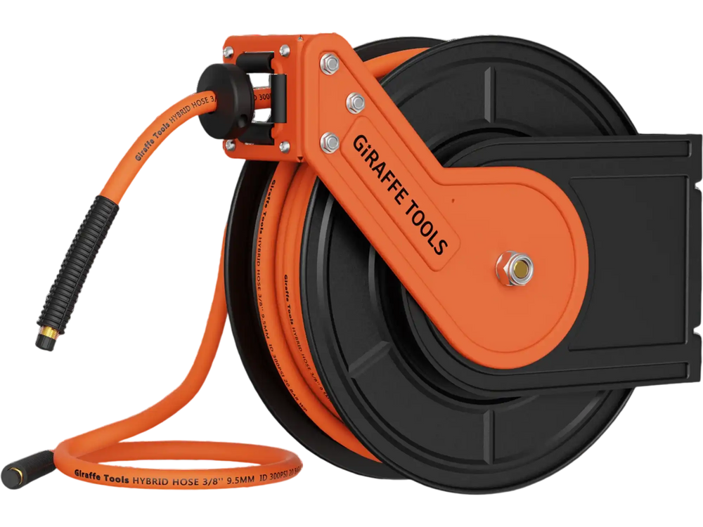 Giraffe Tools Retractable Air Hose Reel Alloy Steel 3/8in-25ft New