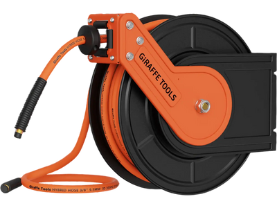 Giraffe Tools Retractable Air Hose Reel Alloy Steel 3/8in-25ft New