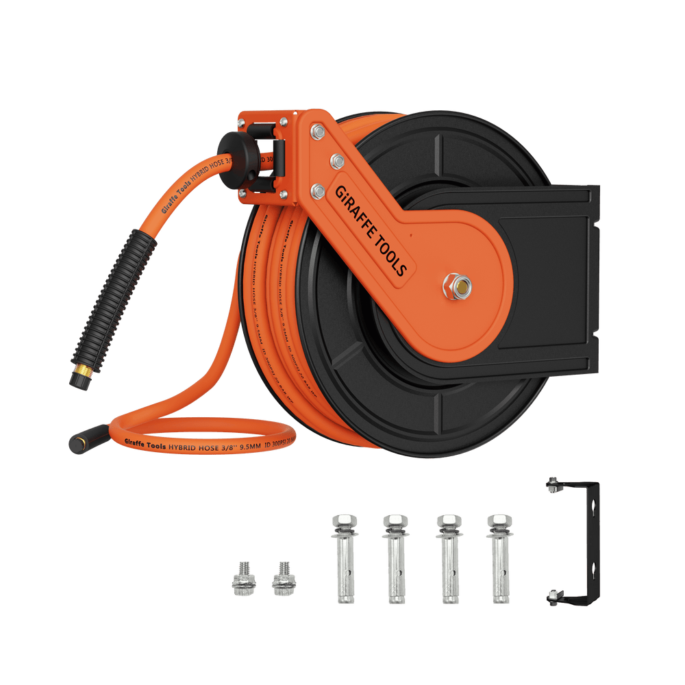 Giraffe Tools Extension Cord Reel and Air Hose Reel Set 12 AWG 50 ft New