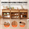 Vevor Buffet Cabinet 90" Rattan with Magnetic Doors and Adjustable Shelves Set of 3 New