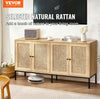 Vevor Rattan Storage Cabinet 59" with 4 Doors and Adjustable Shelves New