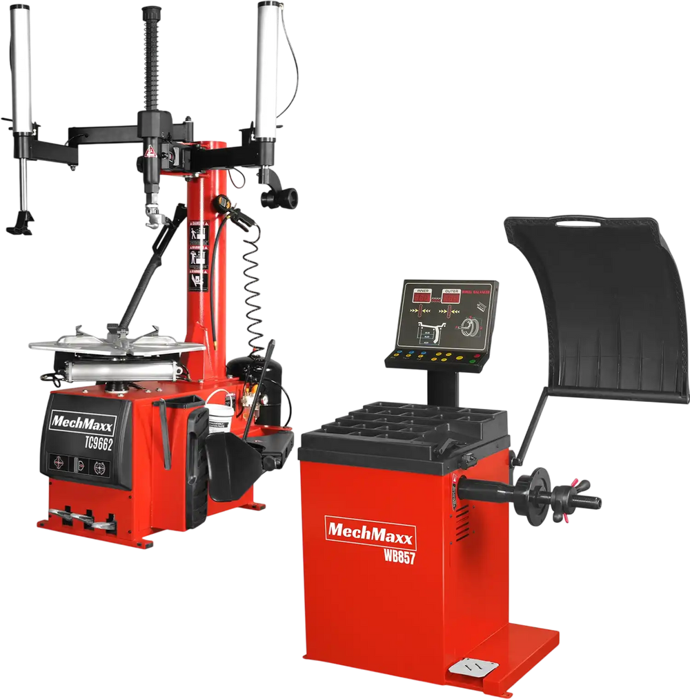 24" Rim Double Assist Arms Tire Changer Wheel Balancer Bundle,  TC9662,  WB857