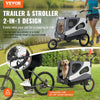 Vevor Dog Bike Trailer 100 lbs. Capacity 2-in-1 Pet Bicycle Stroller Folding Black/Gray New