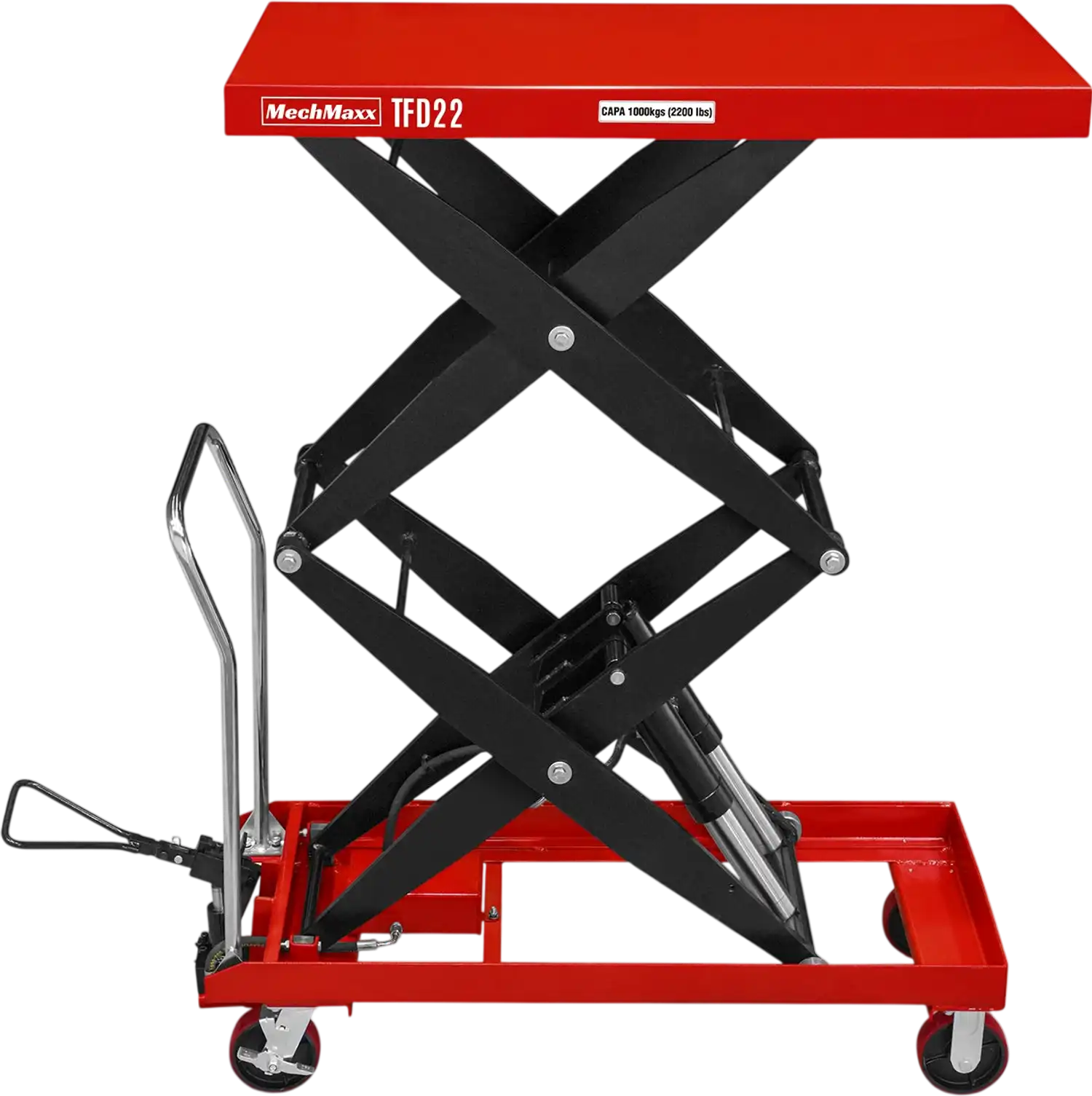 MechMaxx TFD22 Lift Table Mobile Double Scissor Cart 2200 lbs 47.2