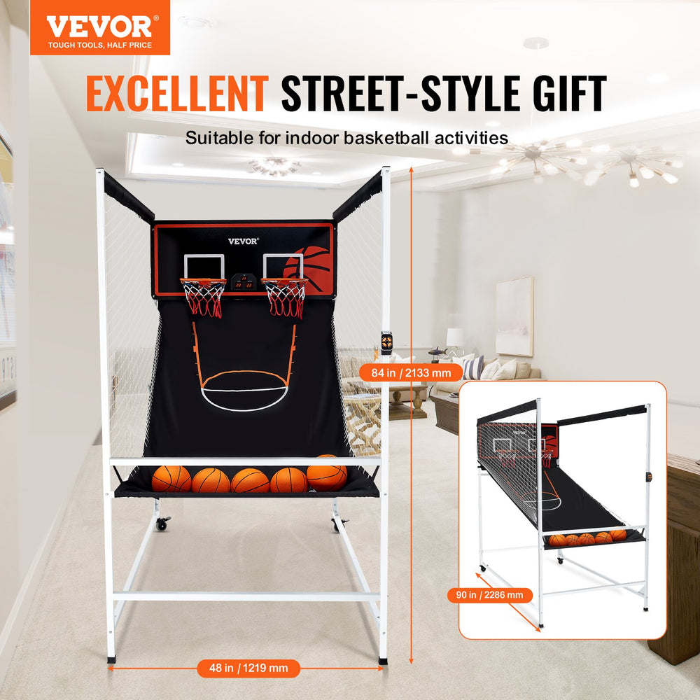 Vevor Arcade Basketball Game 7.5' Indoor 2-Player Dual Shot with 8 Game Modes and Electronic Scoreboard New