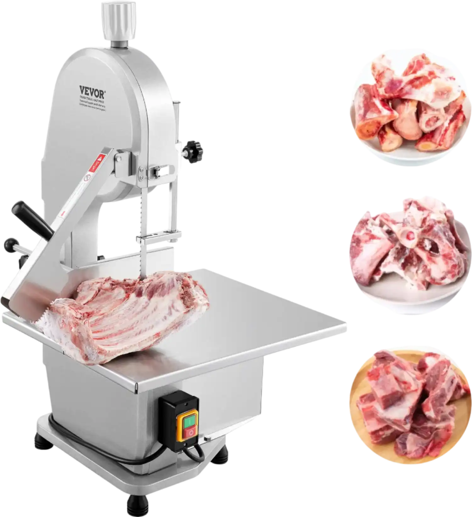Vevor Commercial Electric Bone Saw 1800W Meat Bandsaw Cutter with 7