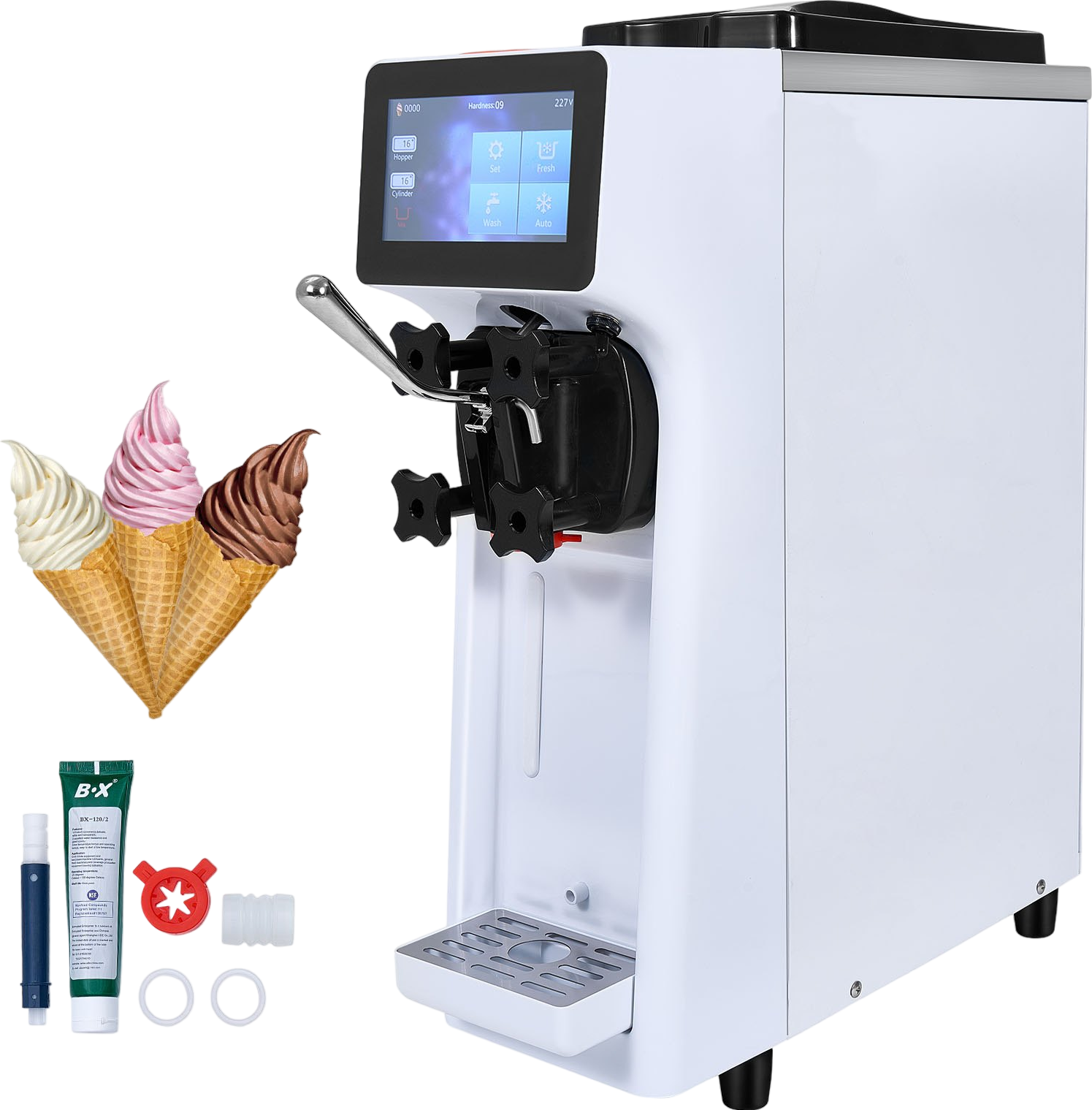 Vevor Ice Cream Machine 10.6 Qt/Hour 1000W Commercial Single Flavor with Touch Display New