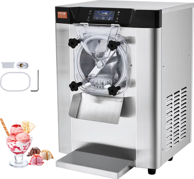 Vevor Ice Cream Machine 3.2 Gal per Hour 1713W Countertop Stainless Steel Single Flavor with LED Panel New