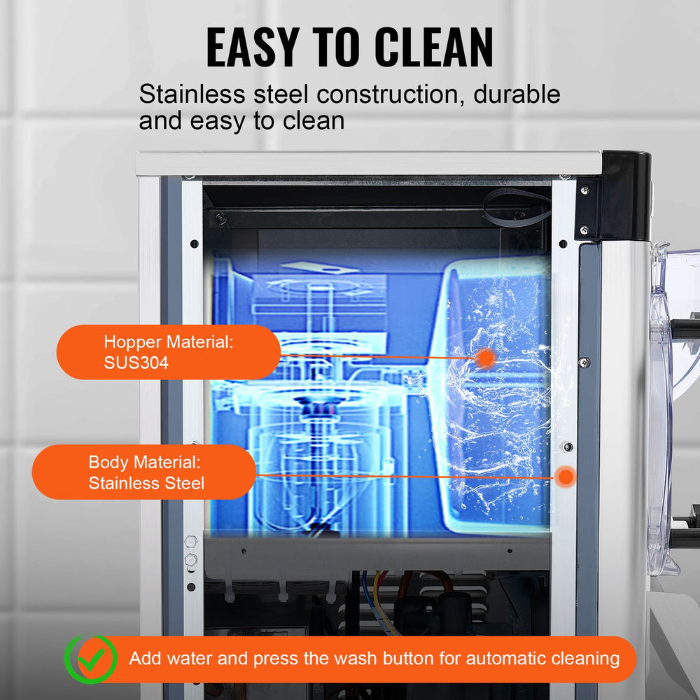 Vevor Ice Cream Machine 3.2 Gal per Hour 1713W Countertop Stainless Steel Single Flavor with LED Panel New
