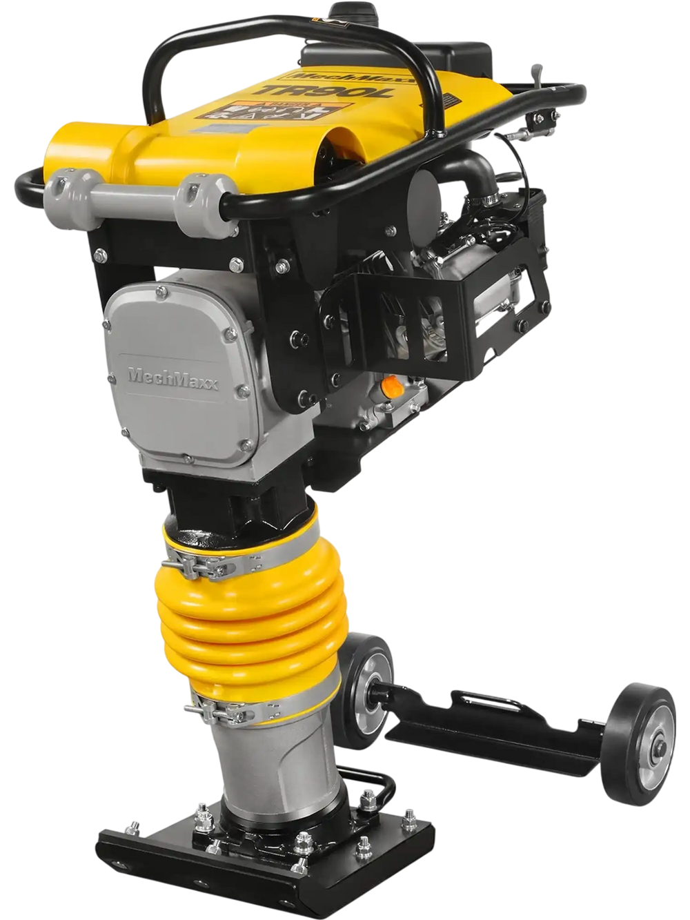 6.5 HP Tamping Rammer with Wheel Kit, 2700 lb Impact Force Jumping Jack Tamper Compactor for Soil, Gravel, Backfill and Foundation, TR90L