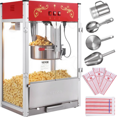 Vevor Commercial Popcorn Machine 16 Oz Kettle 1615W Countertop Popper with Accessories New