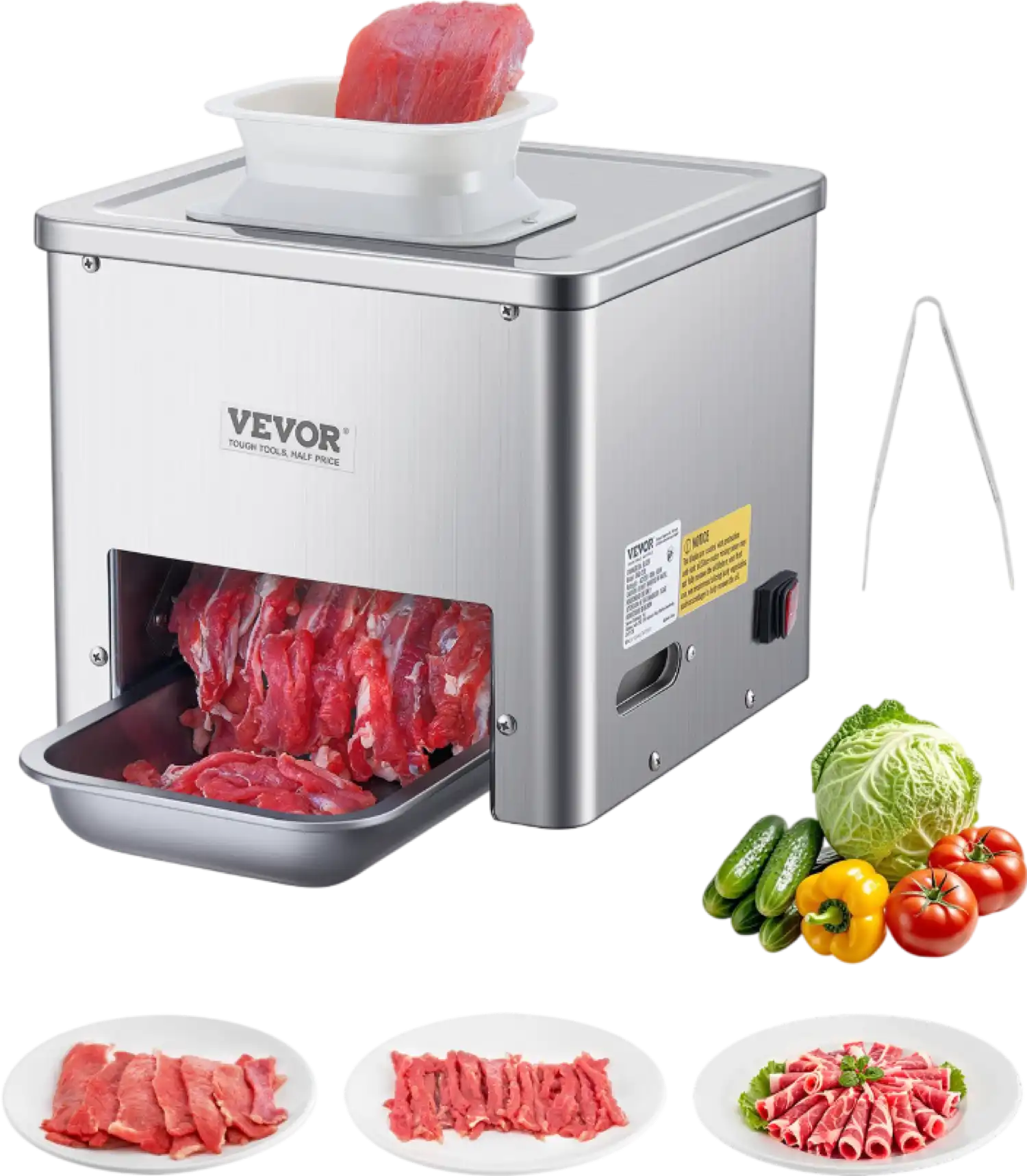 Vevor Electric Meat Cutter 350 Lb/H 550W Stainless Steel Blades New