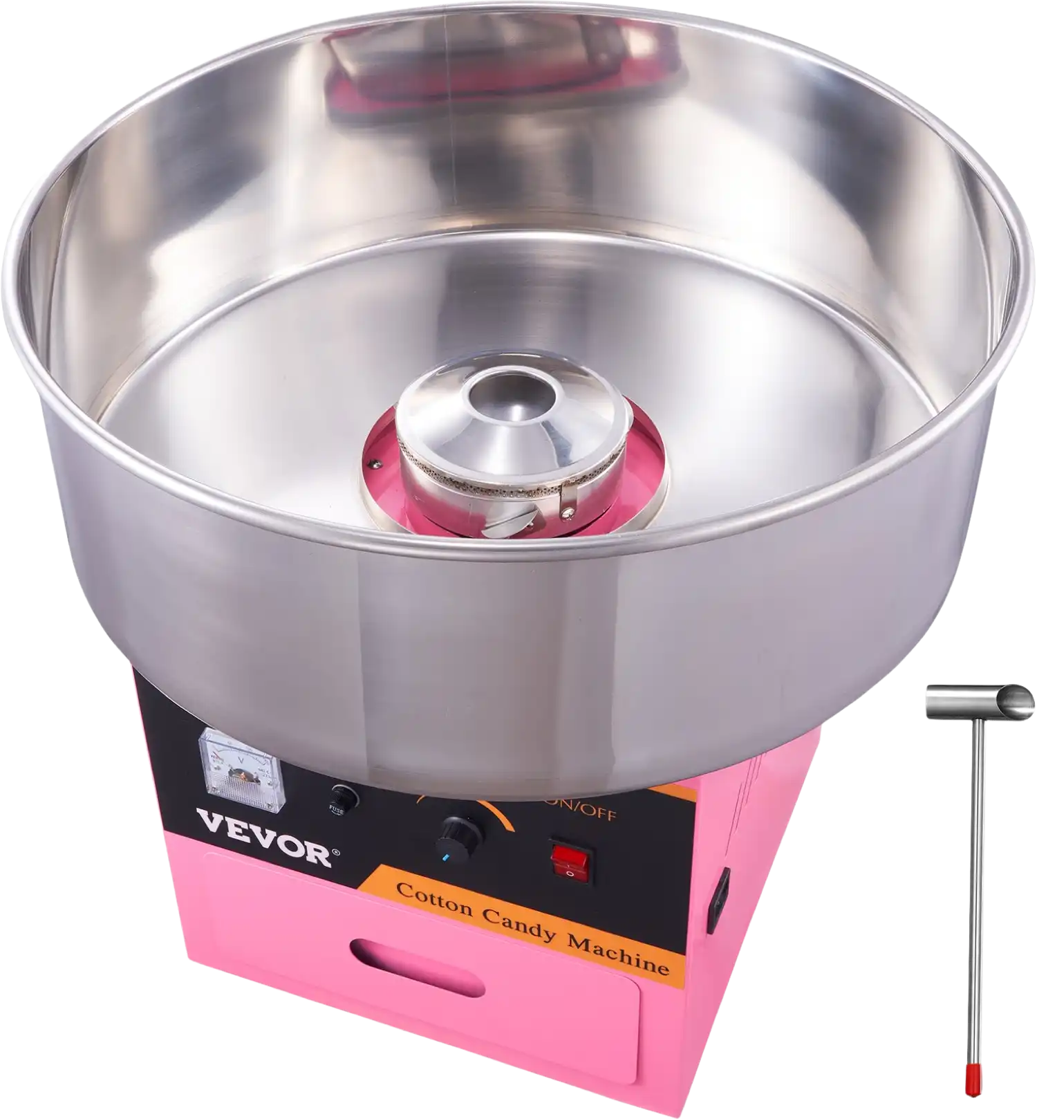 Vevor Cotton Candy Machine 1000W 149-473°F Stainless Steel Bowl with Sugar Scoop and Drawer New